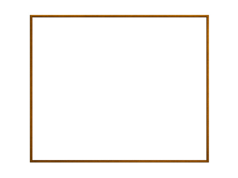 wooden picture frame with interior lining panel isolated on white with clipping path