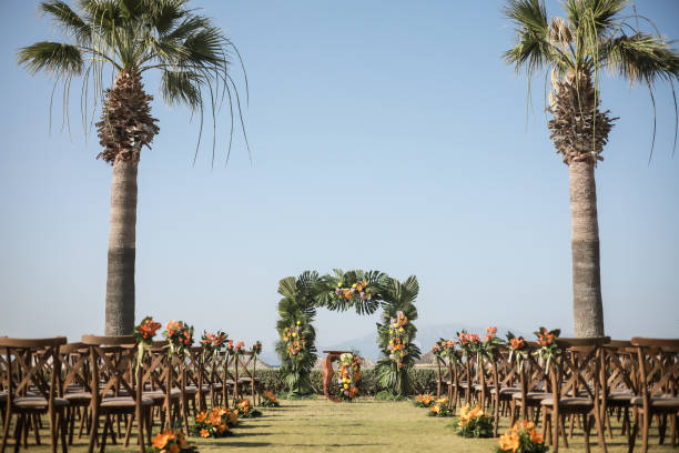 istock Beautiful wedding arch on the beach 1767046848