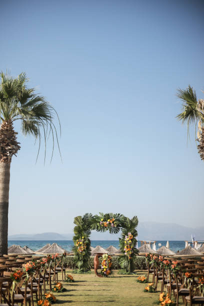 istock Beautiful wedding arch on the beach 1767052859