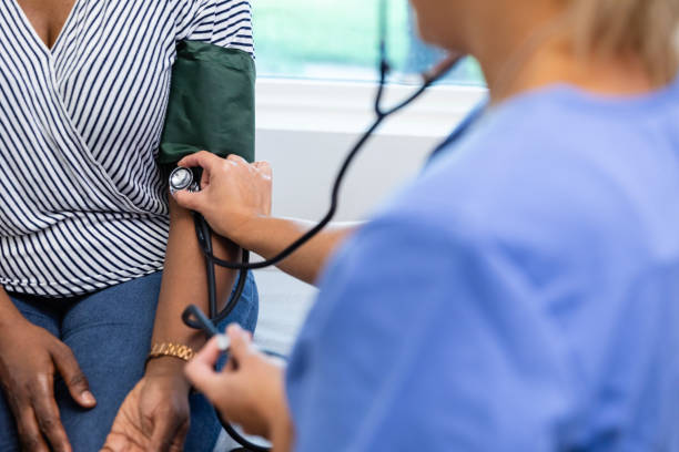 istock Unrecognizable female nurse uses stethoscope during her medical exam 1767067819