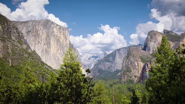 View of Yosemite Valley on a sunny day in California