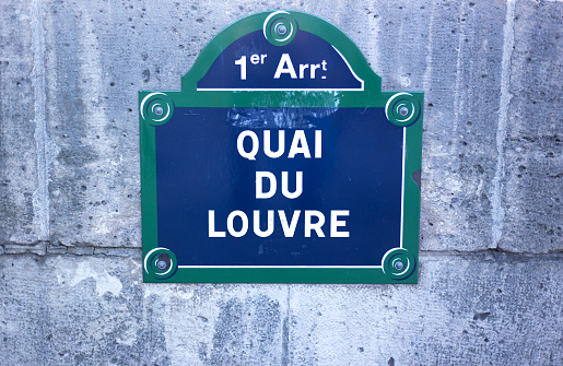 Paris, France: Old-Fashioned Street Sign Reading 
