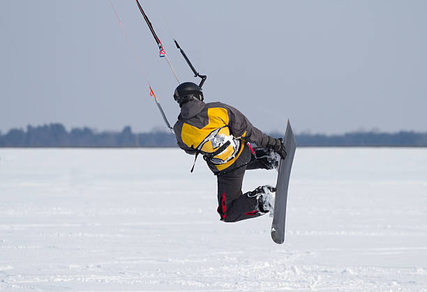 istock Snowkiting on  a frozen lake 176707731