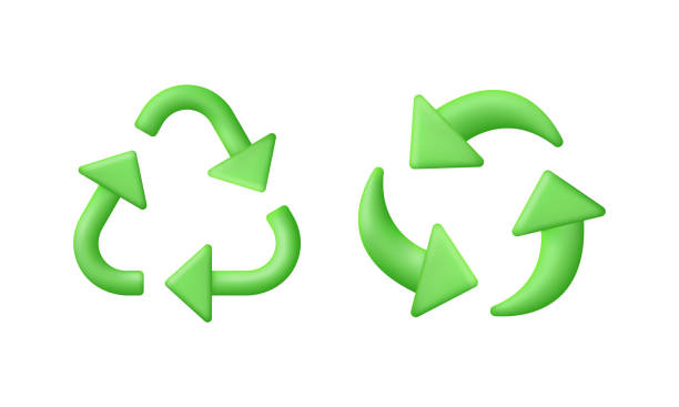 istock 3D Set of recycling symbol. Recycle Reuse Reduce Icon. Biodegradable Recycled. Earth Day, Environment day. 1767092599