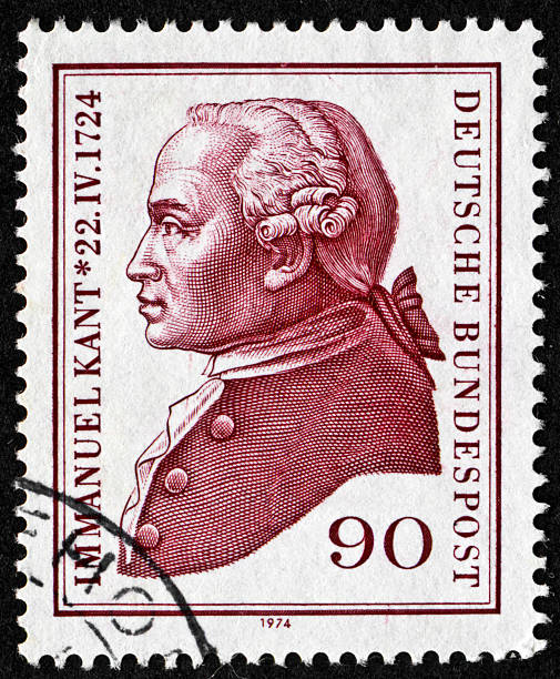 Immanuel Kant Stamp Cancelled Stamp From Germany Featuring The Philosopher Immanuel Kant.  Kant Lived From 1724 Until 1804. immanuel stock pictures, royalty-free photos & images