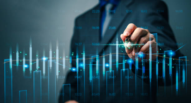 istock Businessman pen graph stock market and forex exchange data  index future chart with analysis financial fund price hologram virtual screen 1767094357