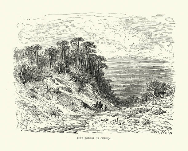 istock Pine forest of Cuenca, Spain, Spanish, history 19th Century, illustrated by Gustave Dore 1767116953