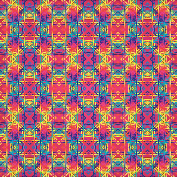 Vector illustration of Huichol art rug Pattern