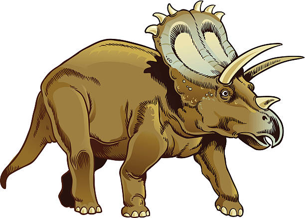 bildbanksillustrationer, clip art samt tecknat material och ikoner med triceratops - krita mesozoikum