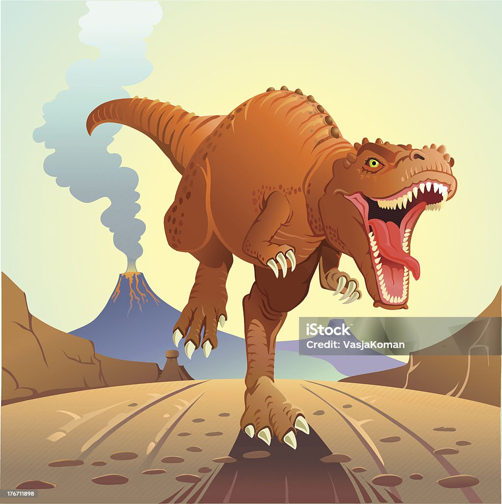 T-rex Обвиняя - Векторная графика Динозавр роялти-фри