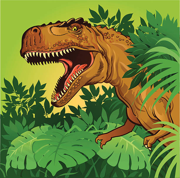 bildbanksillustrationer, clip art samt tecknat material och ikoner med tyrannosaurus rex - krita mesozoikum