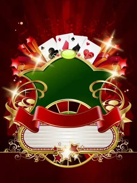 Vector illustration of Casino Background with Marquee