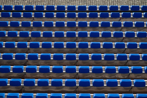 Seats in blue stock photo