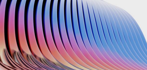 istock Multi colored sparkling curves Ripples Background Parallel waves of plastic 3D illustration of a twisted curved tube 1767133436