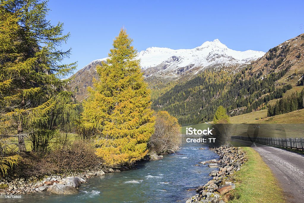 Herbst river - Lizenzfrei Alpen Stock-Foto