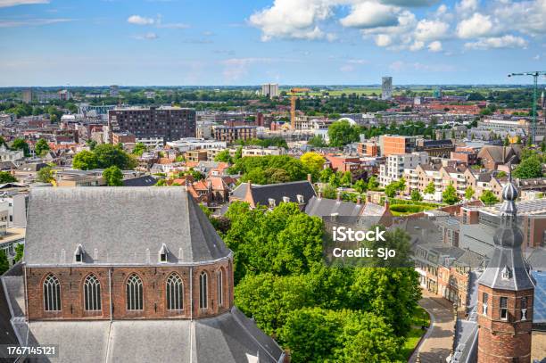 Groningen City Skyline Panoramic View With A Dramatic Sky Above Stock Photo - Download Image Now