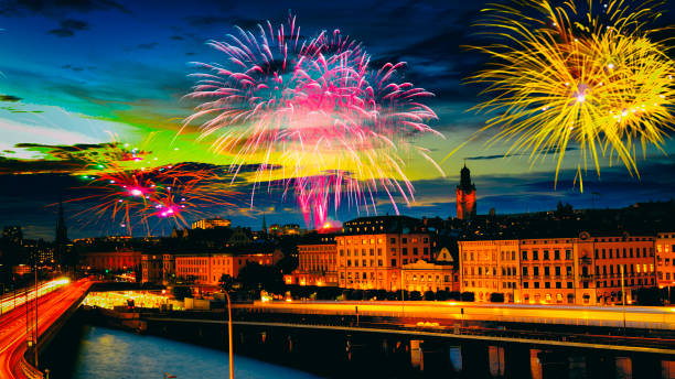istock Happy New Year Fireworks on Stockolm. 1767148096