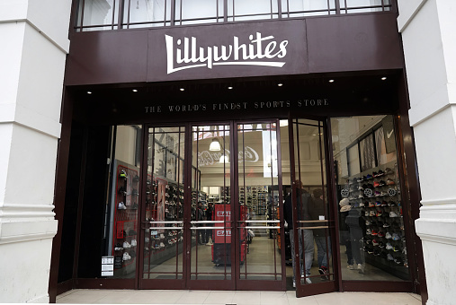 London, UK - March 15, 2023: Lillywhites historic sporting goods shop, Piccadilly Circus, London, UK.