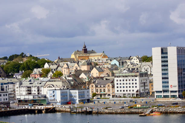 istock Quiet Seaside Town Nestled by the Ocean with Panoramic Mountain Views. 1767156633