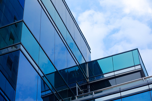 Corner details of modern office building in Bangkok Chatuchak