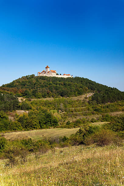 Veste Wachsenburg Veste Wachsenburg - Germany Castle Landscape with mounts in Fall veste wachsenburg stock pictures, royalty-free photos & images