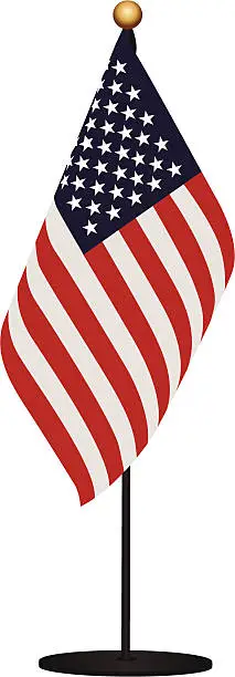 Vector illustration of Miniature Flag of USA