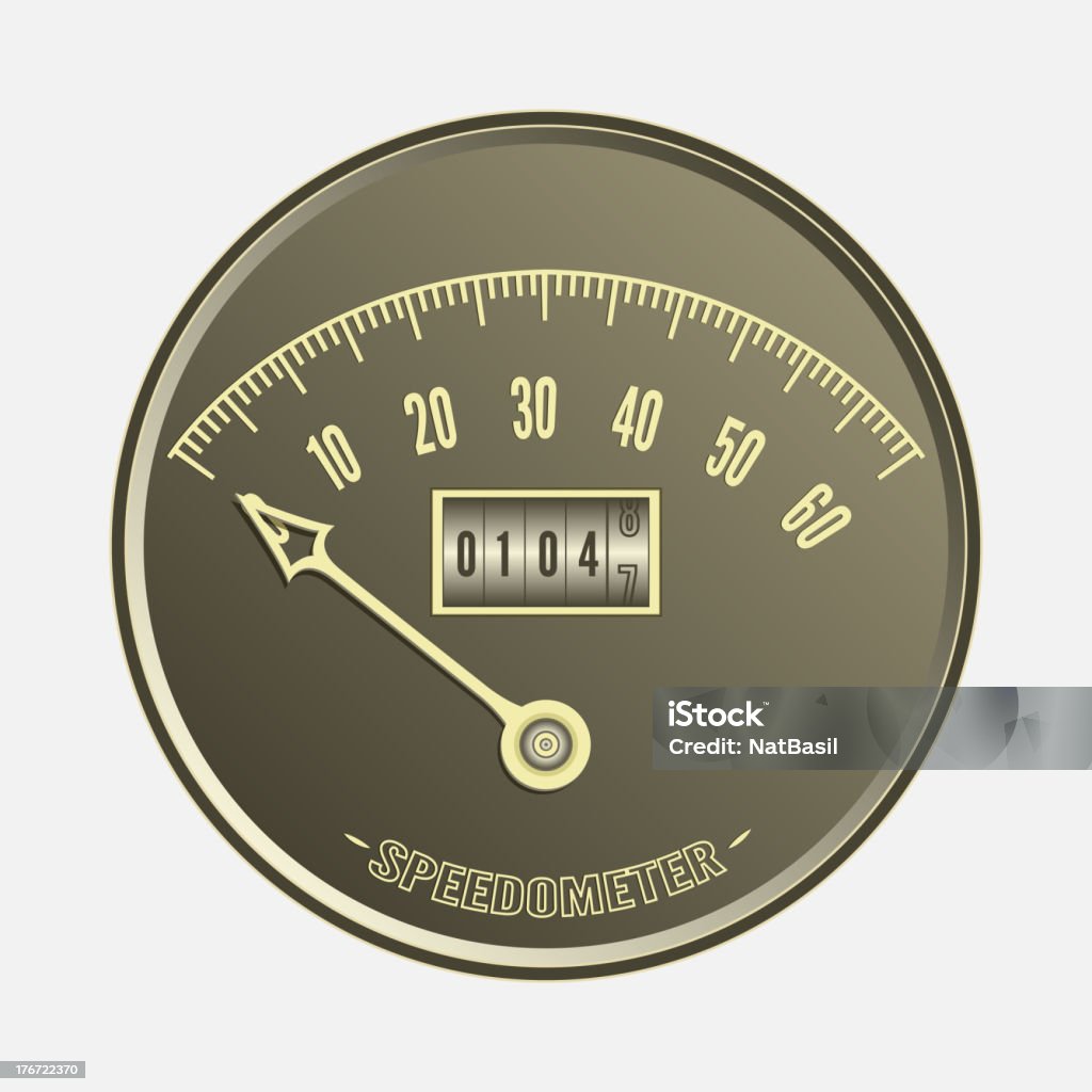 Спидометр в стиле ретро - Векторная графика Автомобиль роялти-фри