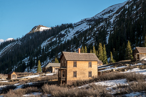 Animas Forks was a silver mining town occupied until about the 1930s