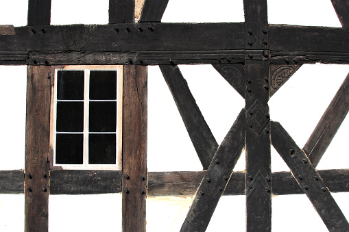 half-timbered wall with window
