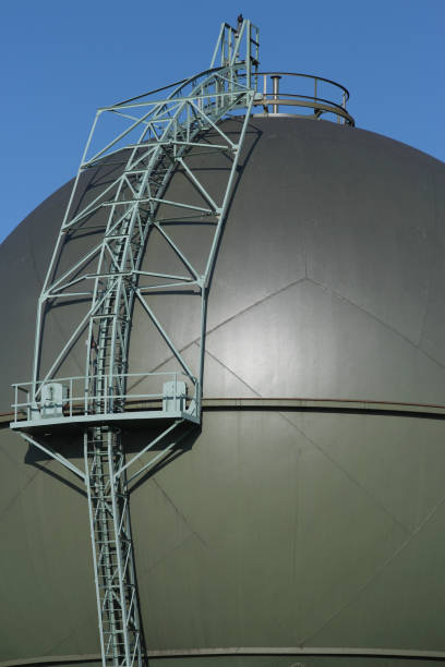 istock spherical gas tank against blue sky 1767237007