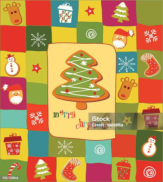 Cartolina Di Natale - Immagini vettoriali stock e altre immagini di A forma di stella - A forma di stella, Albero, Albero di natale