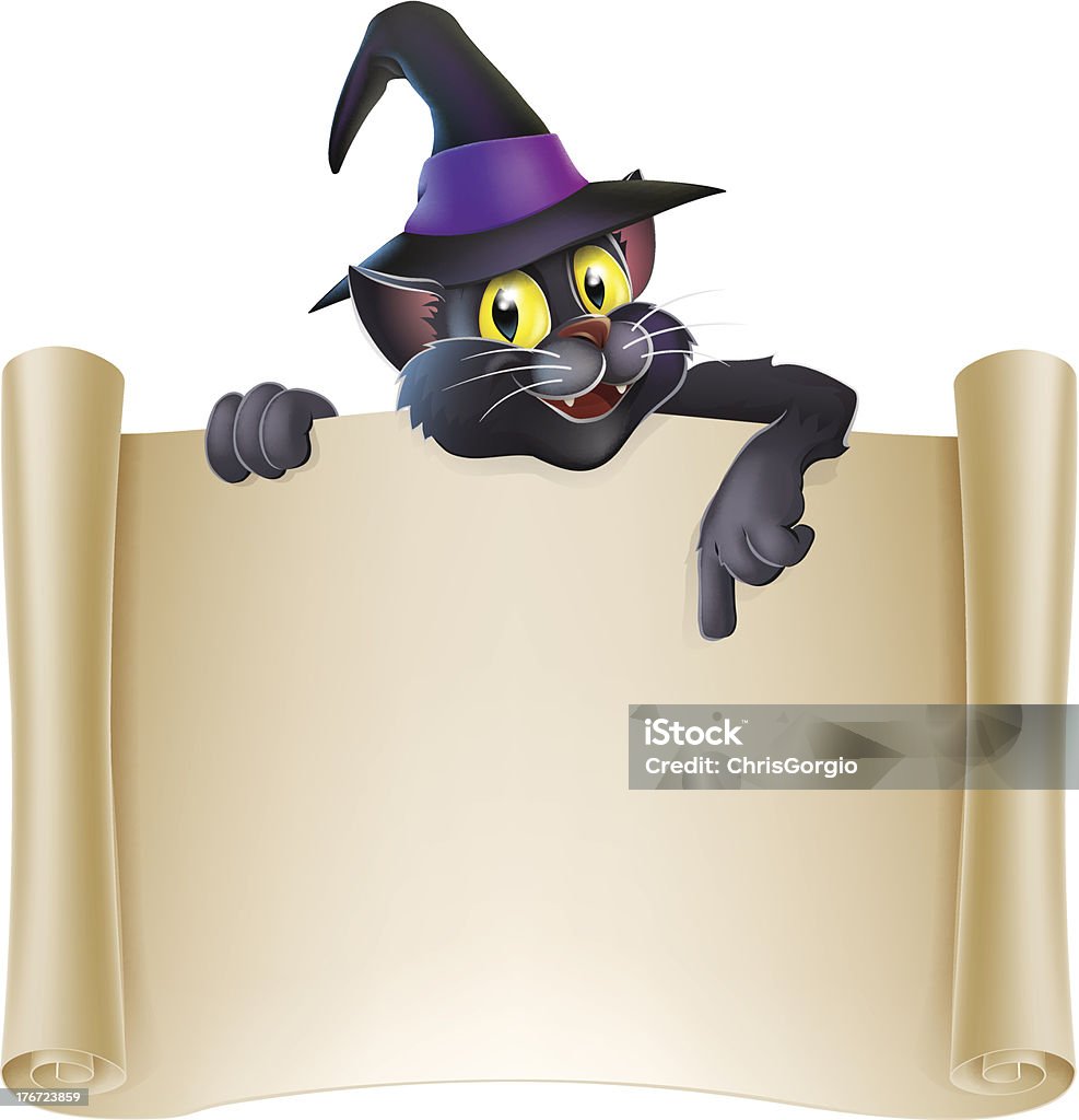 Halloween cat Role placa - Vetor de Acima royalty-free