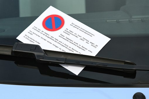 ticket for parking violation on a vehicle in Germany