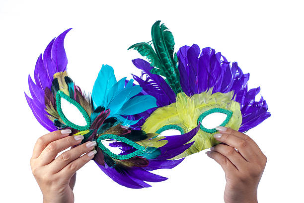 carnaval máscaras - mardi gras new orleans day of the week grass imagens e fotografias de stock