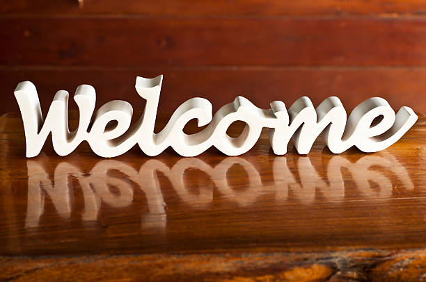 istock Wooden welcome sign. 176728474