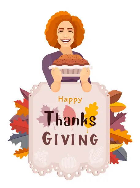 Vector illustration of Thanksgiving Dinner Invitation Template.