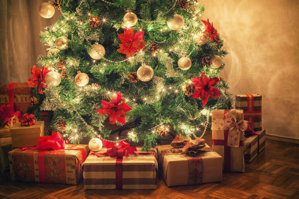 istock Wrapped gifts under the Christmas tree 1767308386