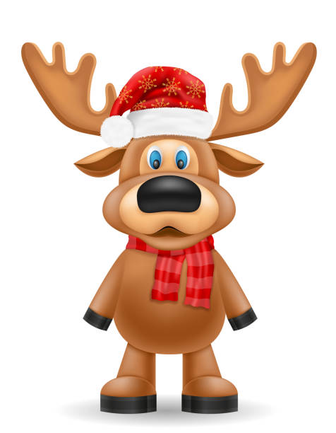 сhristmas deer new year holiday symbol vector illustration vector art illustration