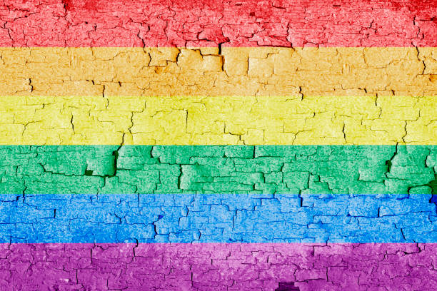 istock Rainbow Pride Flag on Old Wood Background 1767322895