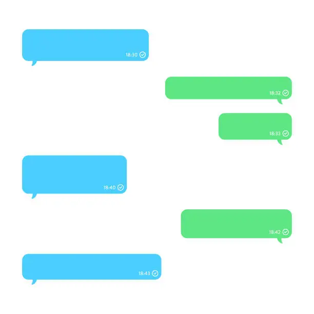 Vector illustration of Chatting or Text Messaging Window Template Vector Design on White Background.