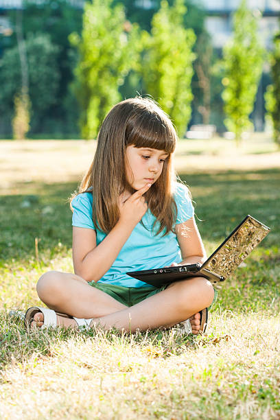 istock Little girl with laptop 176733042