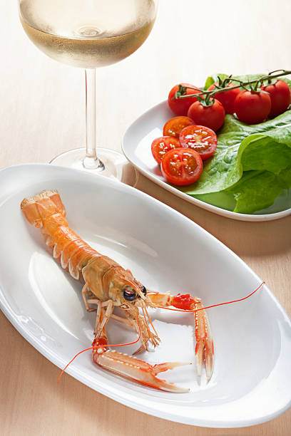 Scampi on a plate stock photo