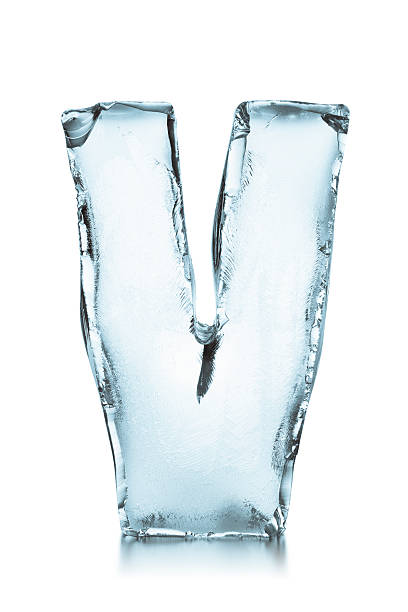 istock Letter V frozen ice block alphabet 176734823