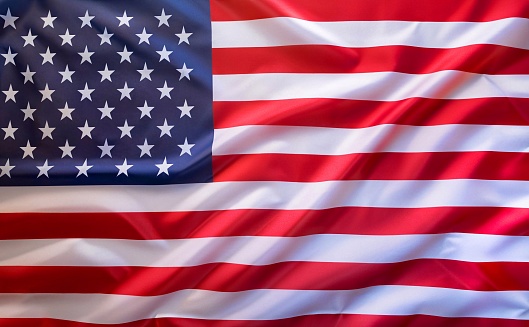 Pleated United States of America national flag