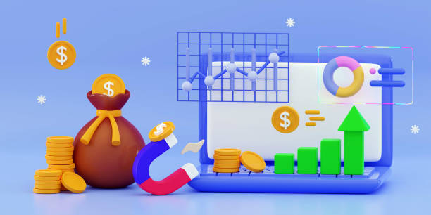 istock 3d Take profit and graph Mobile foreign exchange trading Increase dividend 1767373883
