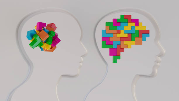 istock Human head with colorful brain bricks represent the concept of rational and irrational thinking, different perspectives, and the creative business concept of teamwork. 1767377118