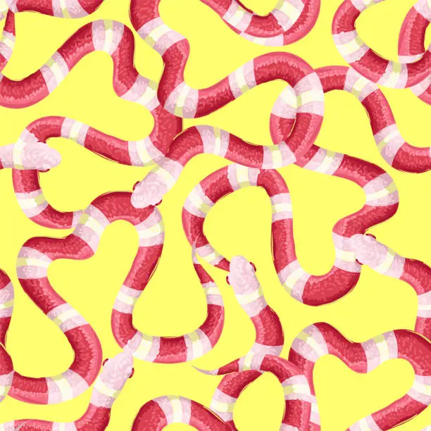 Vector illustration of Seamless pattern with snakes. Vector.