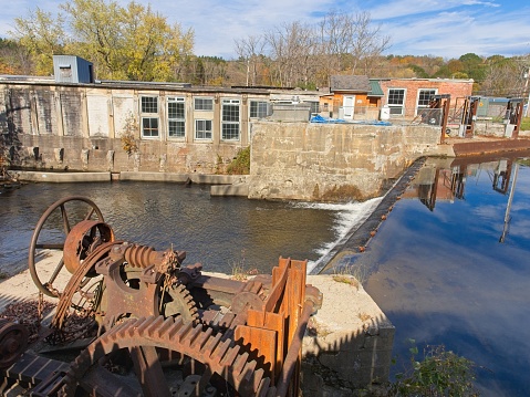 Historic water wheel in Bad Muenster am Stein-Ebernburg, Germany