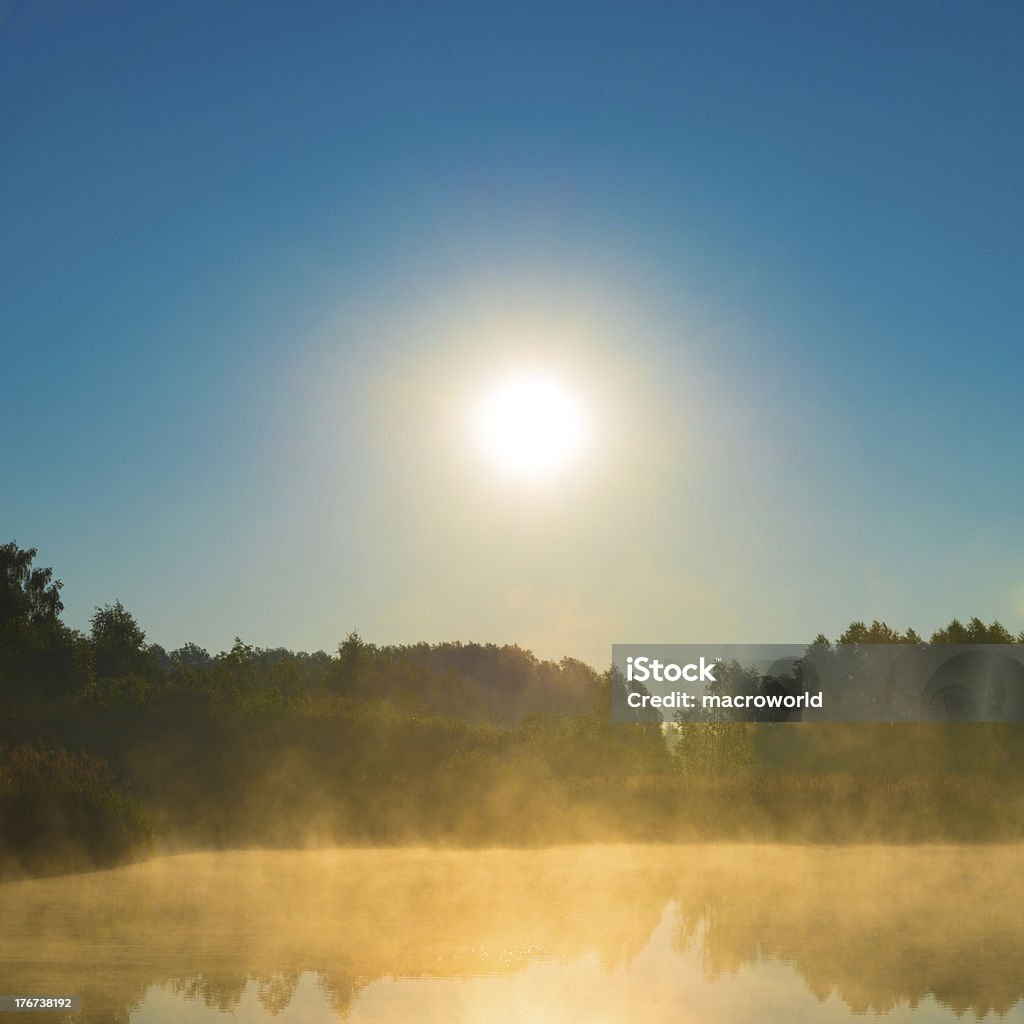 Alba e nebbia sul laghetto-XXXL - Foto stock royalty-free di Acqua