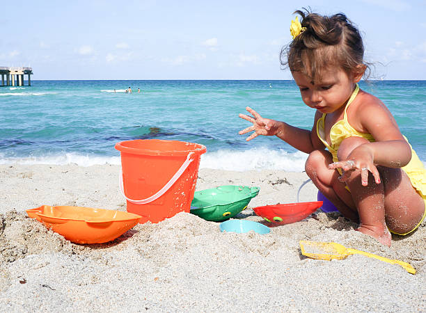 istock baby girl is having fun at the beach 176738928